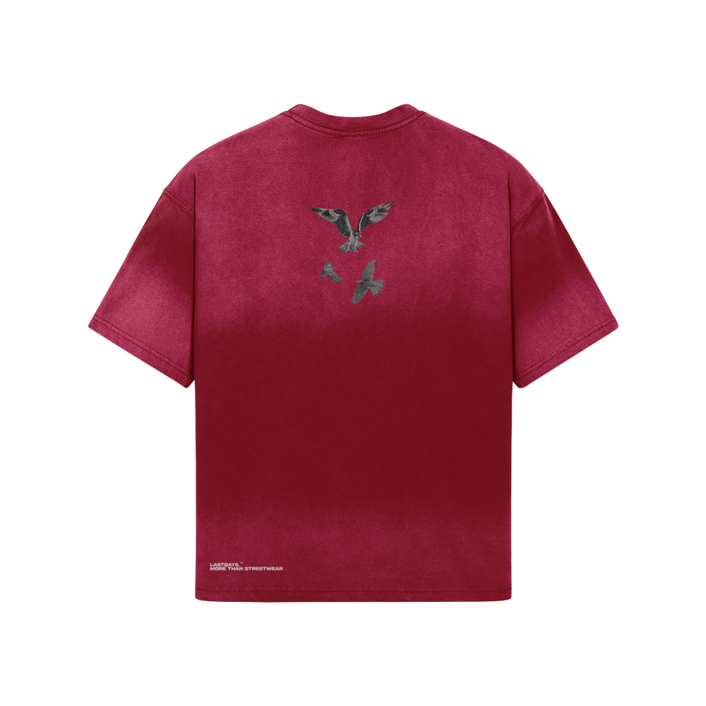 LASTDAYS White Signature T-Shirt – Crimson Fade Edition