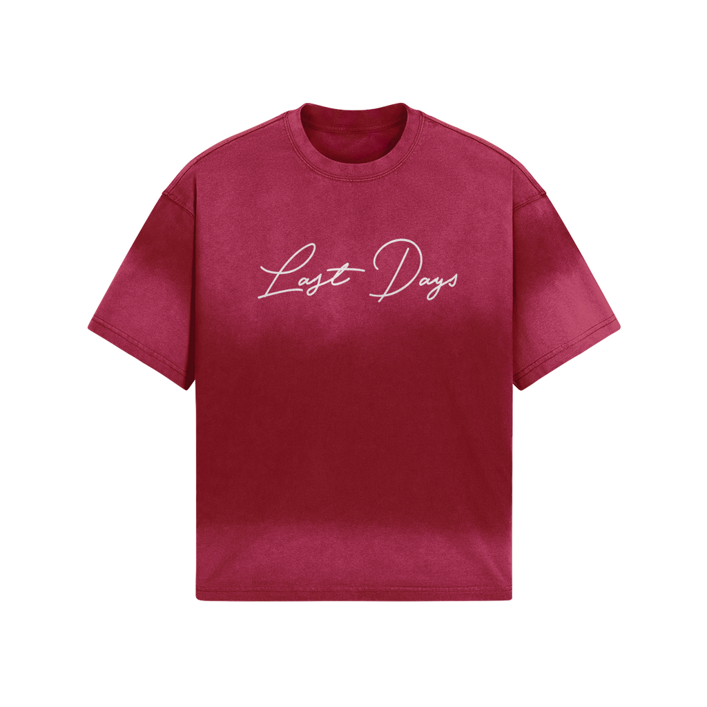 LASTDAYS White Signature T-Shirt – Crimson Fade Edition