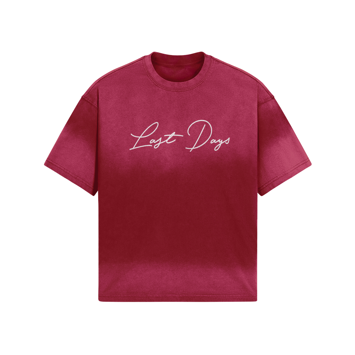 LASTDAYS White Signature T-Shirt – Crimson Fade Edition