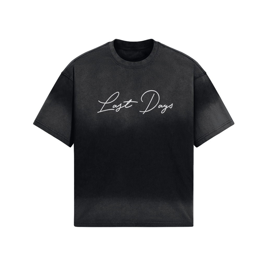 LASTDAYS White Signature T-Shirt – Crimson Fade Edition